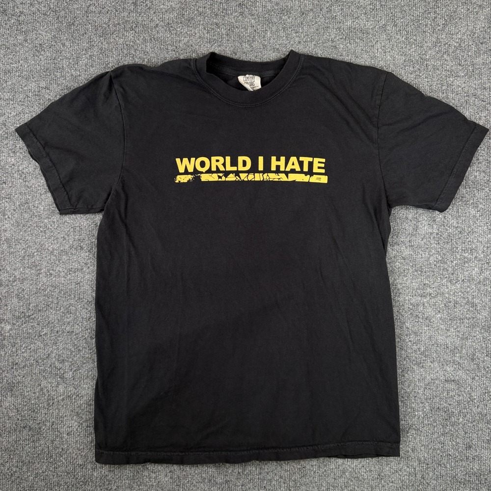 World I Hate T Shirt Mens M Black Hardcore Band Killing Pace Forever War
